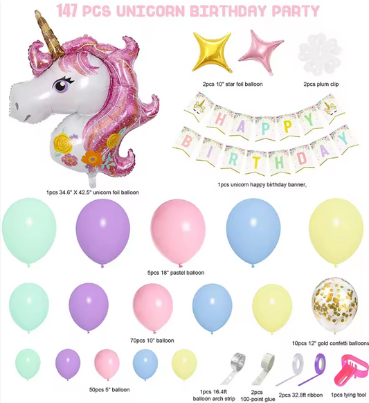 Luftballongirlande Einhorn