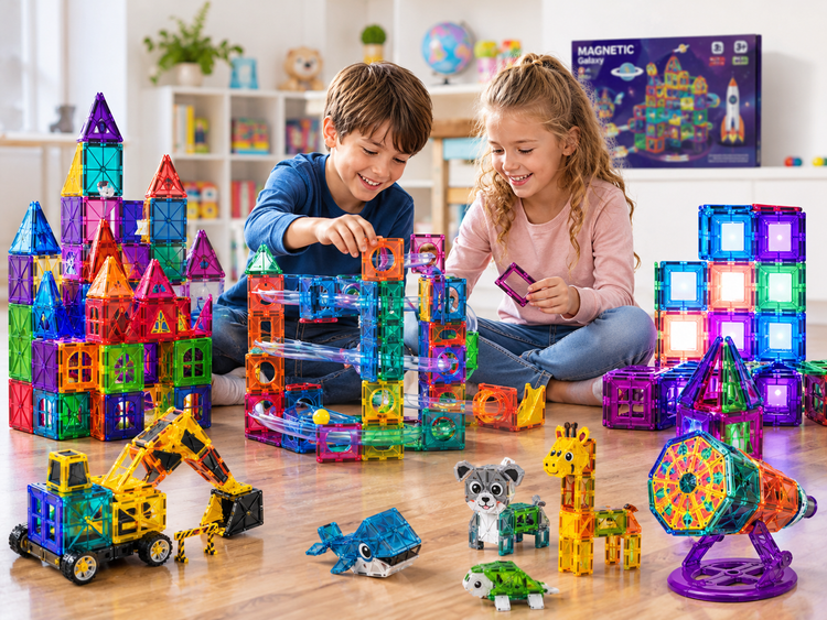 Bau' dir was – Kinder bauen mit Magnetbausteinen, Kugelbahnen und kreativen Konstruktionsspielzeugen.