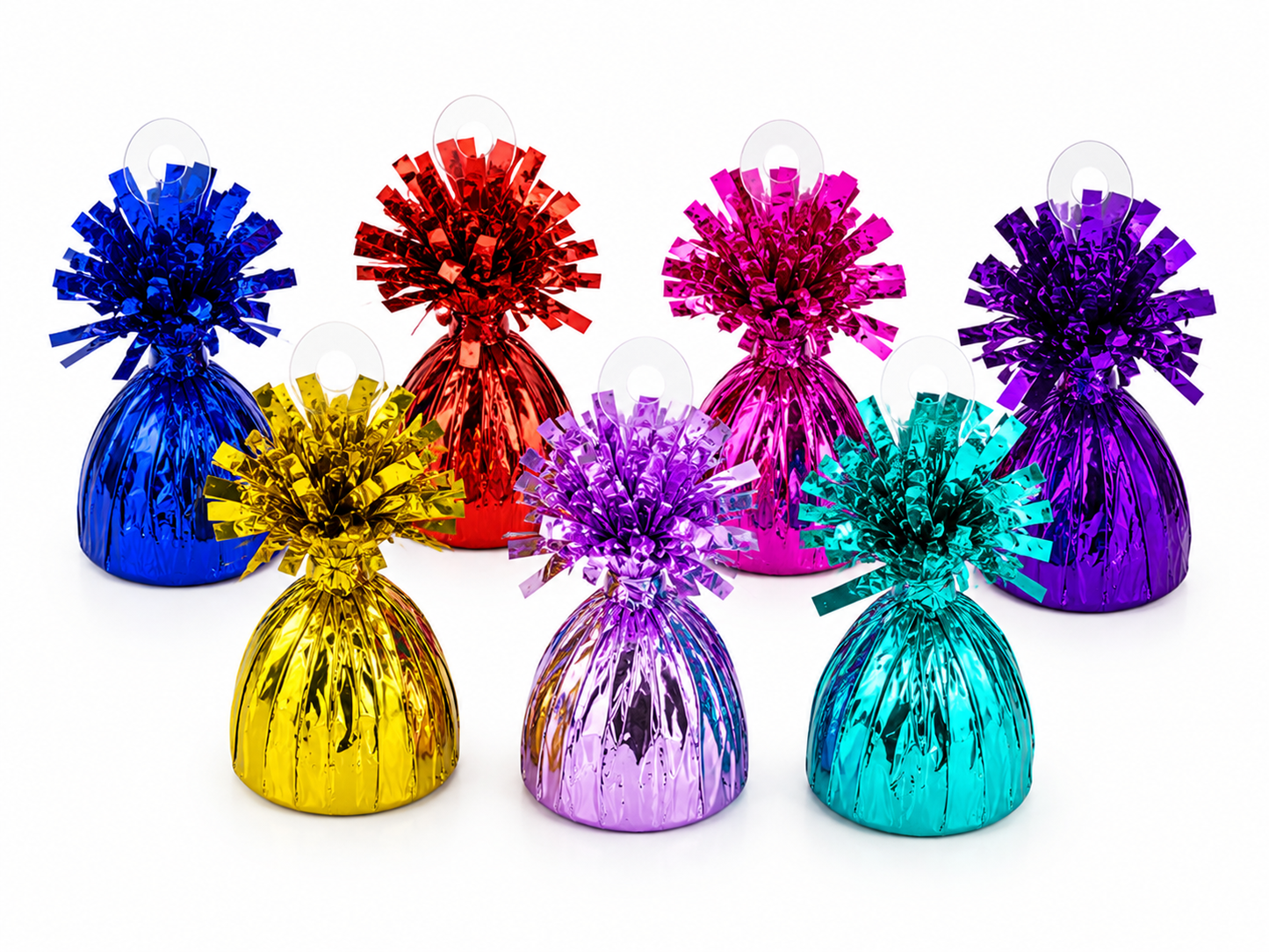Ballongewichte Metallic 170 g in sieben Farben für Heliumballons und Partydekoration.