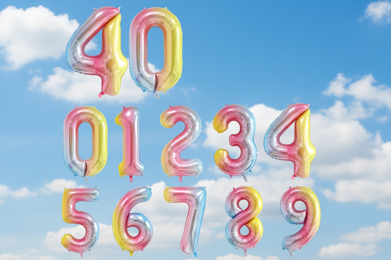 Bunte Zahlenballons
