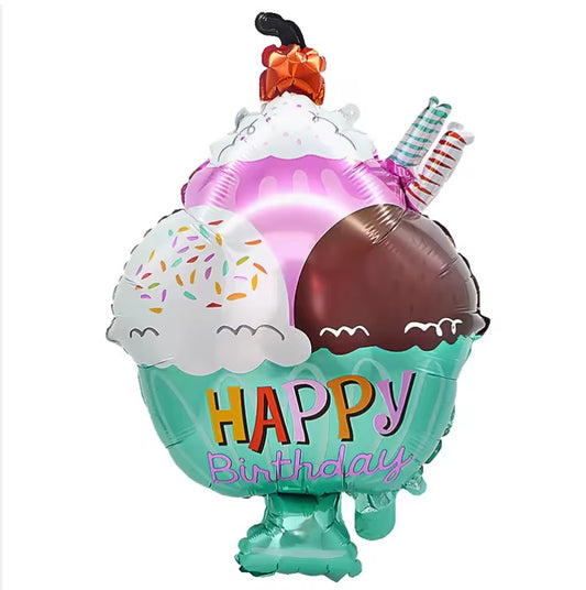 Eisbecher Happy Birthday Folienballon