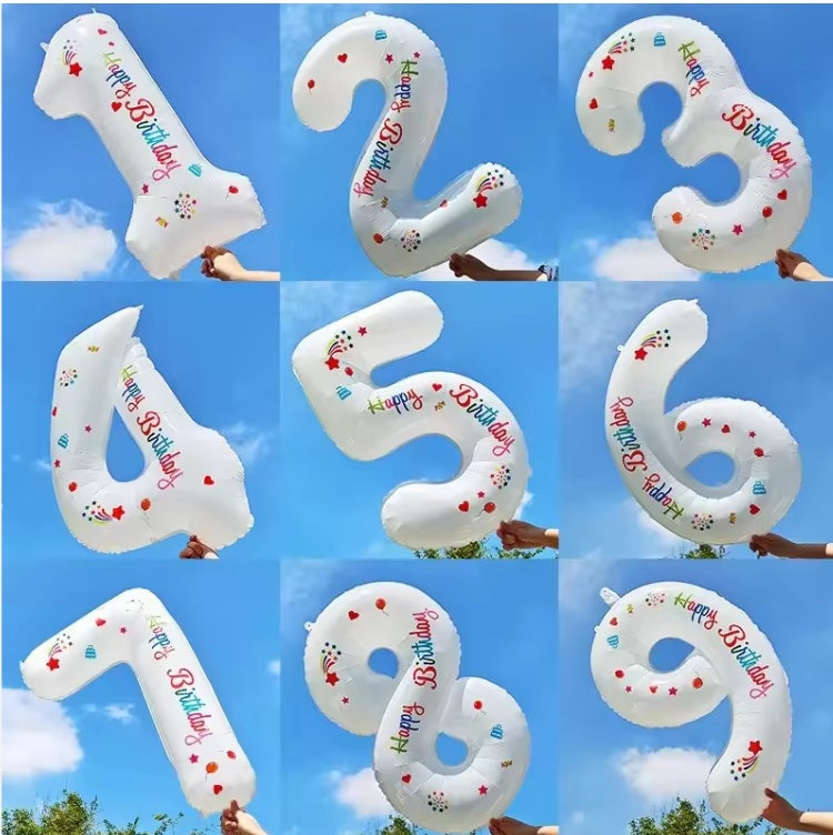 Bunte Zahlenballons