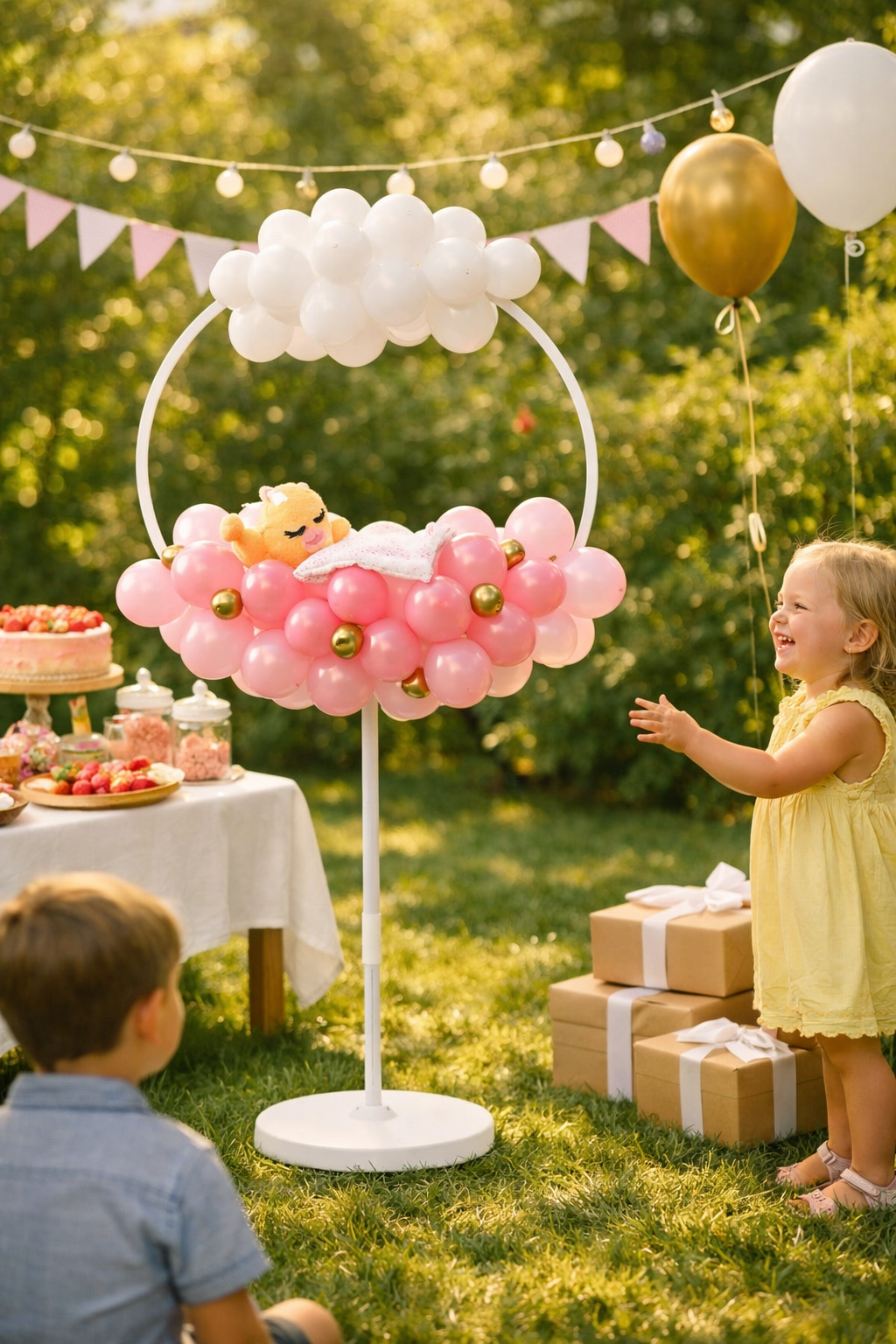 Ballonständer – Rund, 163 cm, für Ballongirlanden & Deko