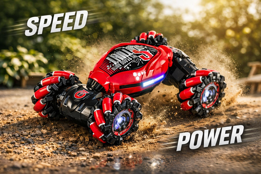 FunWheelz RC Stuntauto mit 360° Rotation und multidirektionalen Rädern im Gelände