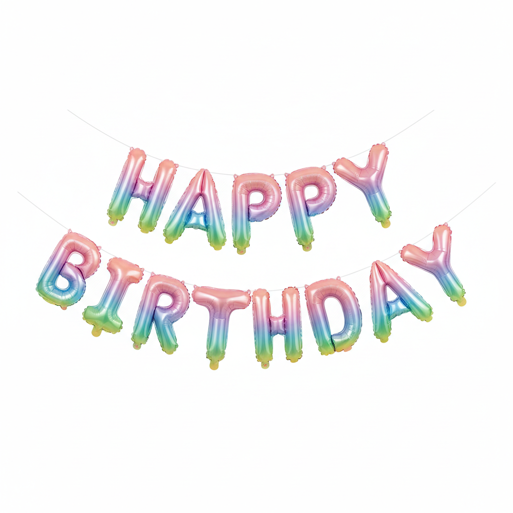 HAPPY BIRTHDAY Girlande Regenbogen