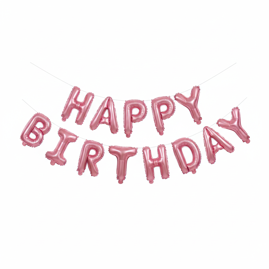 HAPPY BIRTHDAY Girlande Rosa