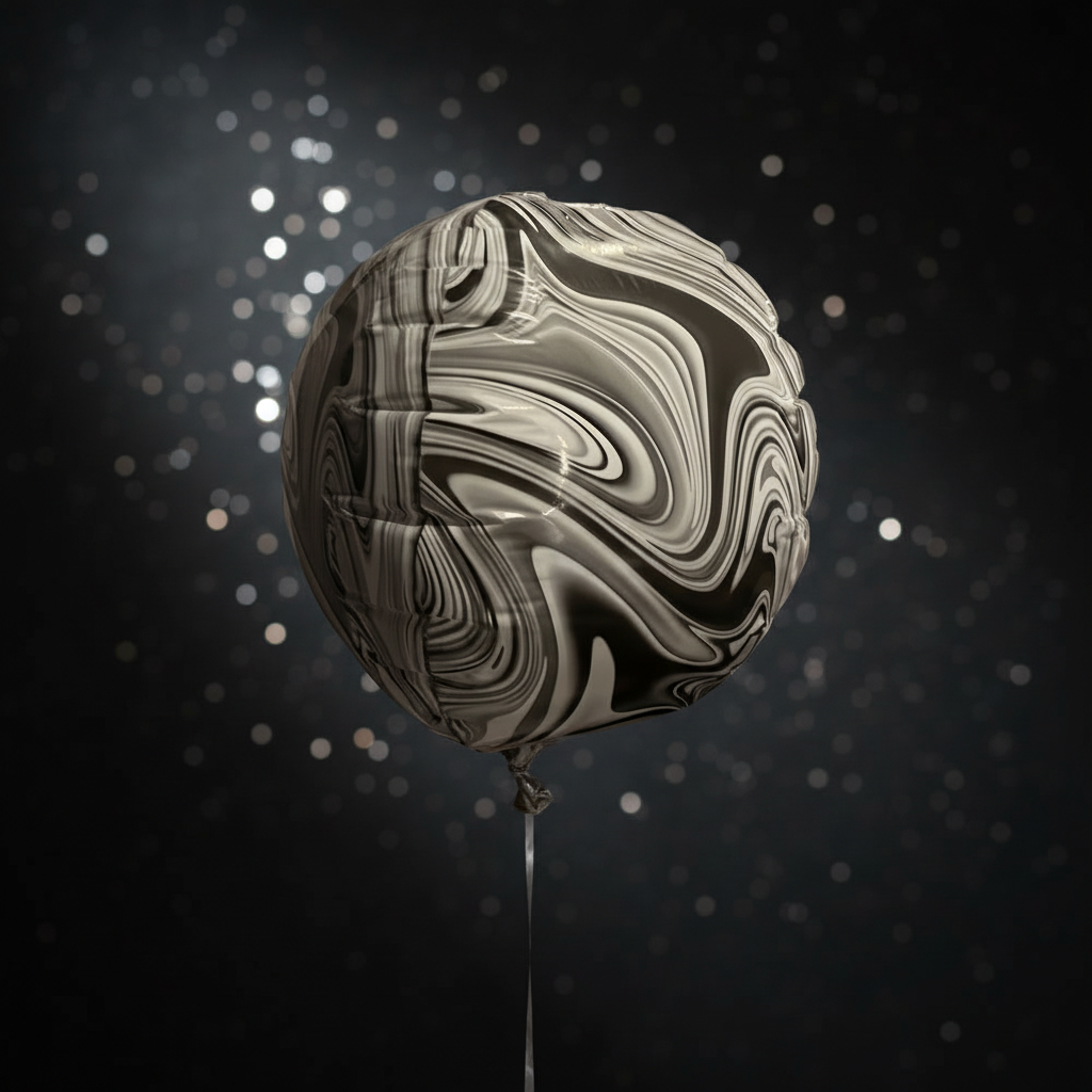 Marmor-Folienballon Schwarz-Grau in eleganter Atmosphäre