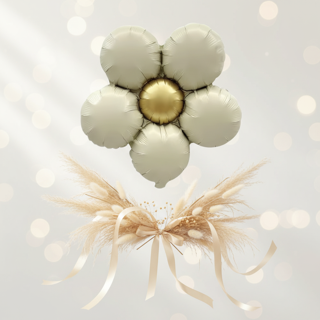 Daisy-Ballon Cremeweiß