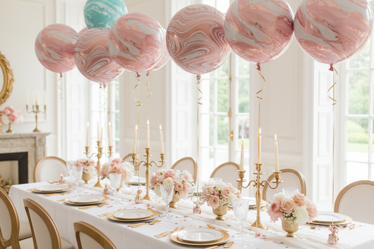 Marmor-Folienballons in eleganter Hochzeits- und Geburtstagsatmosphäre